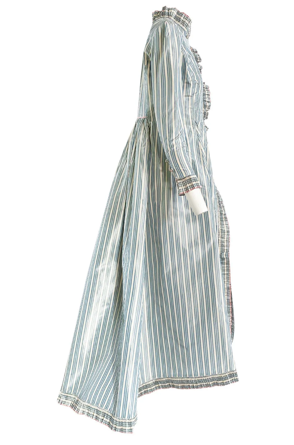 1998 Balmain by Oscar de la Renta Haute Couture Striped Silk Evening Coat Dress & Pant Set