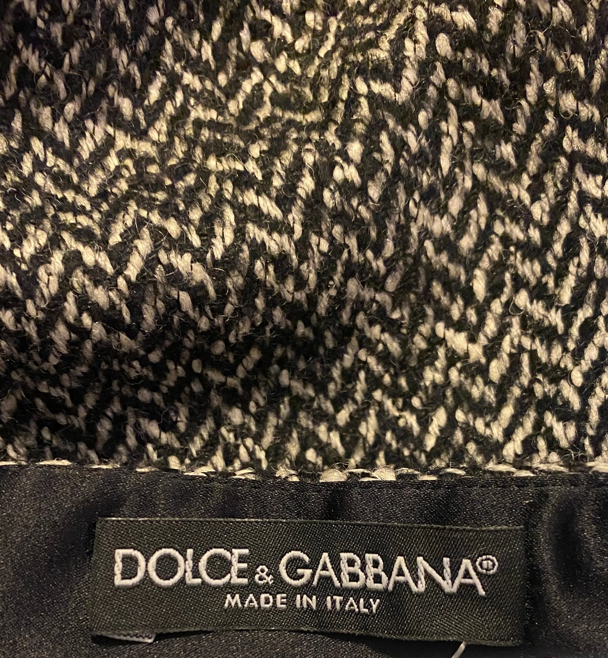 2013 Runway Dolce and Gabbana Monochrome Tweed Hotpants