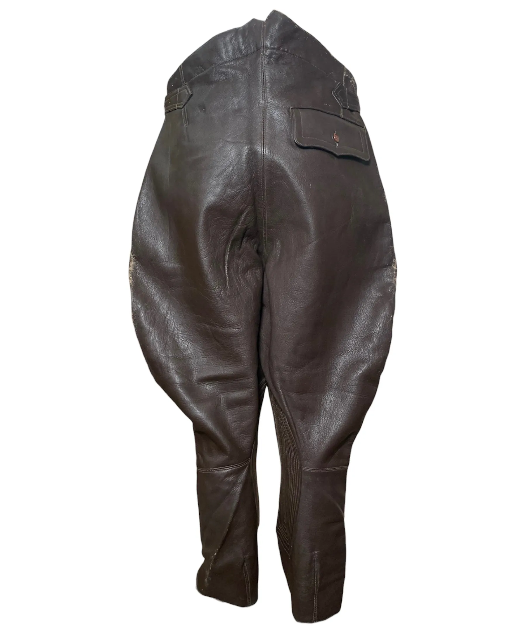 20s Rare Brown Leather Motorcycle Pants