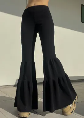 90’s Triple Tier Black Bell Bottoms (S)