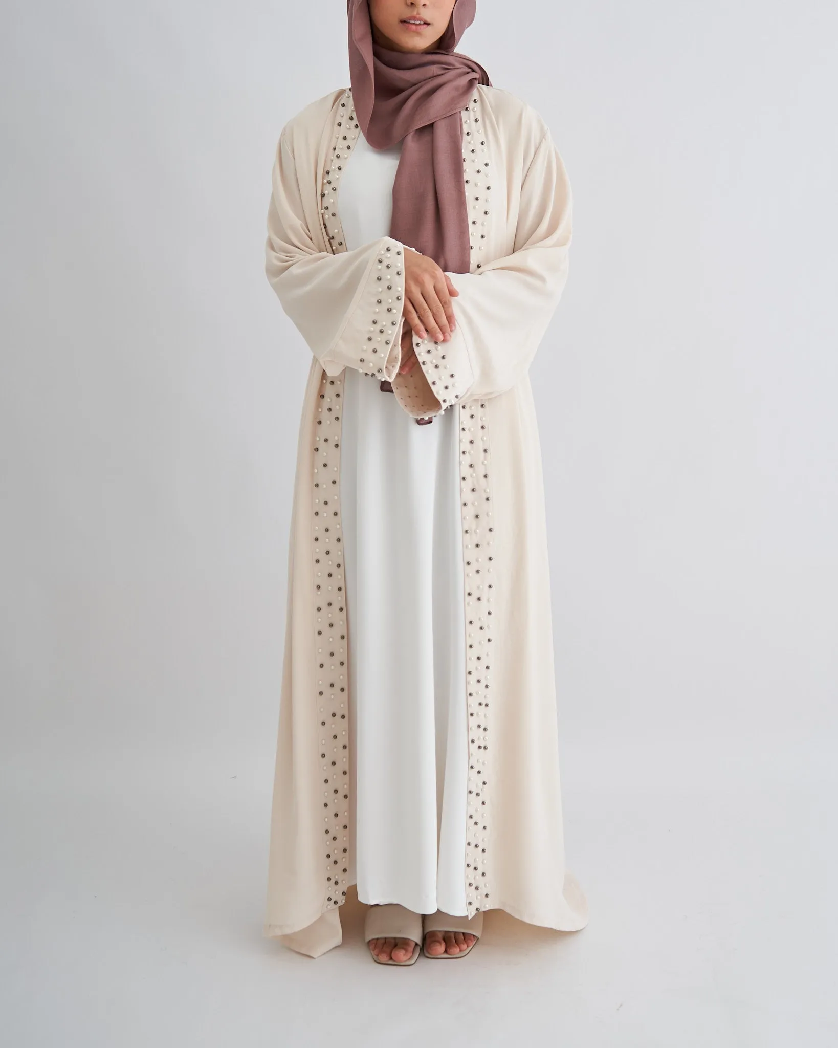 Amirah Pearl Abaya - Cream