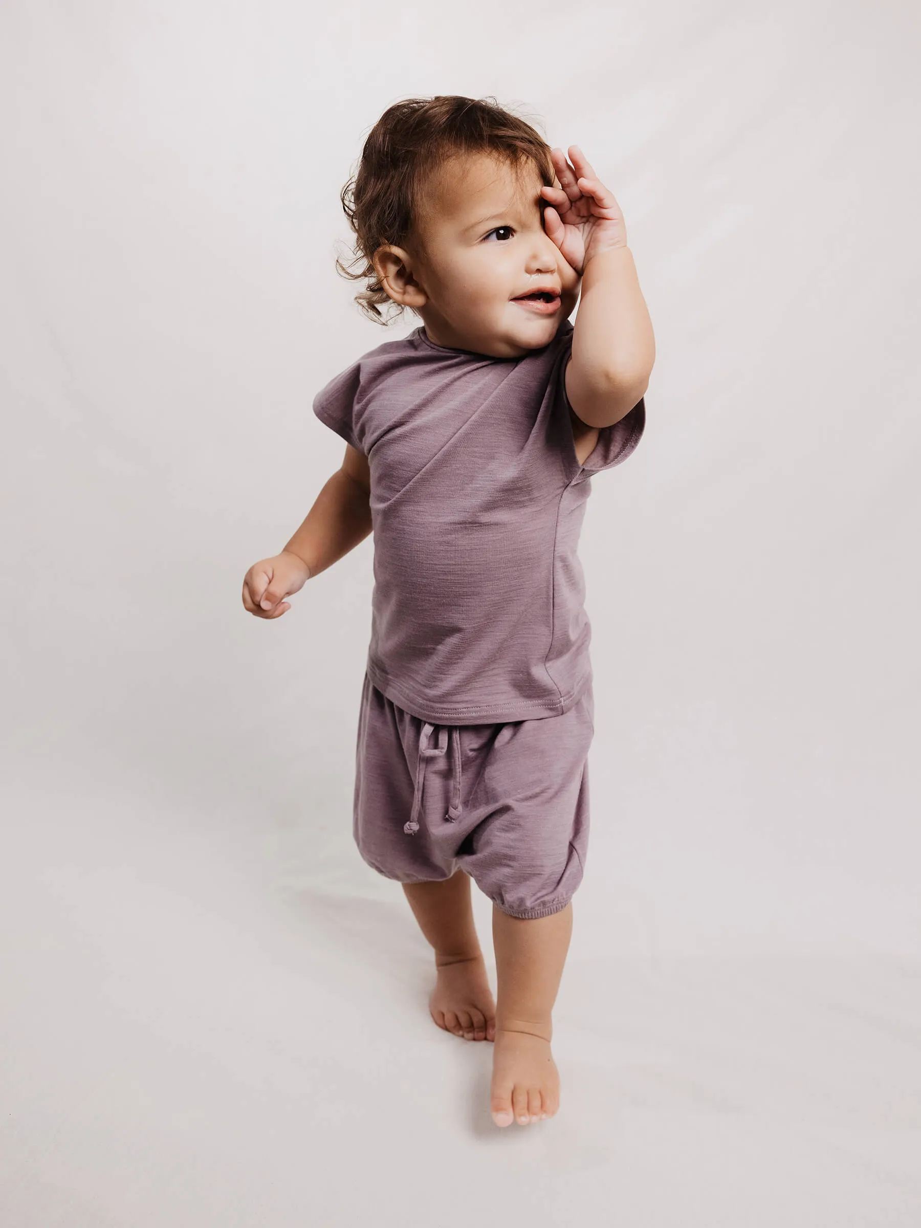 Baby Juniper Merino Shorts Mauve