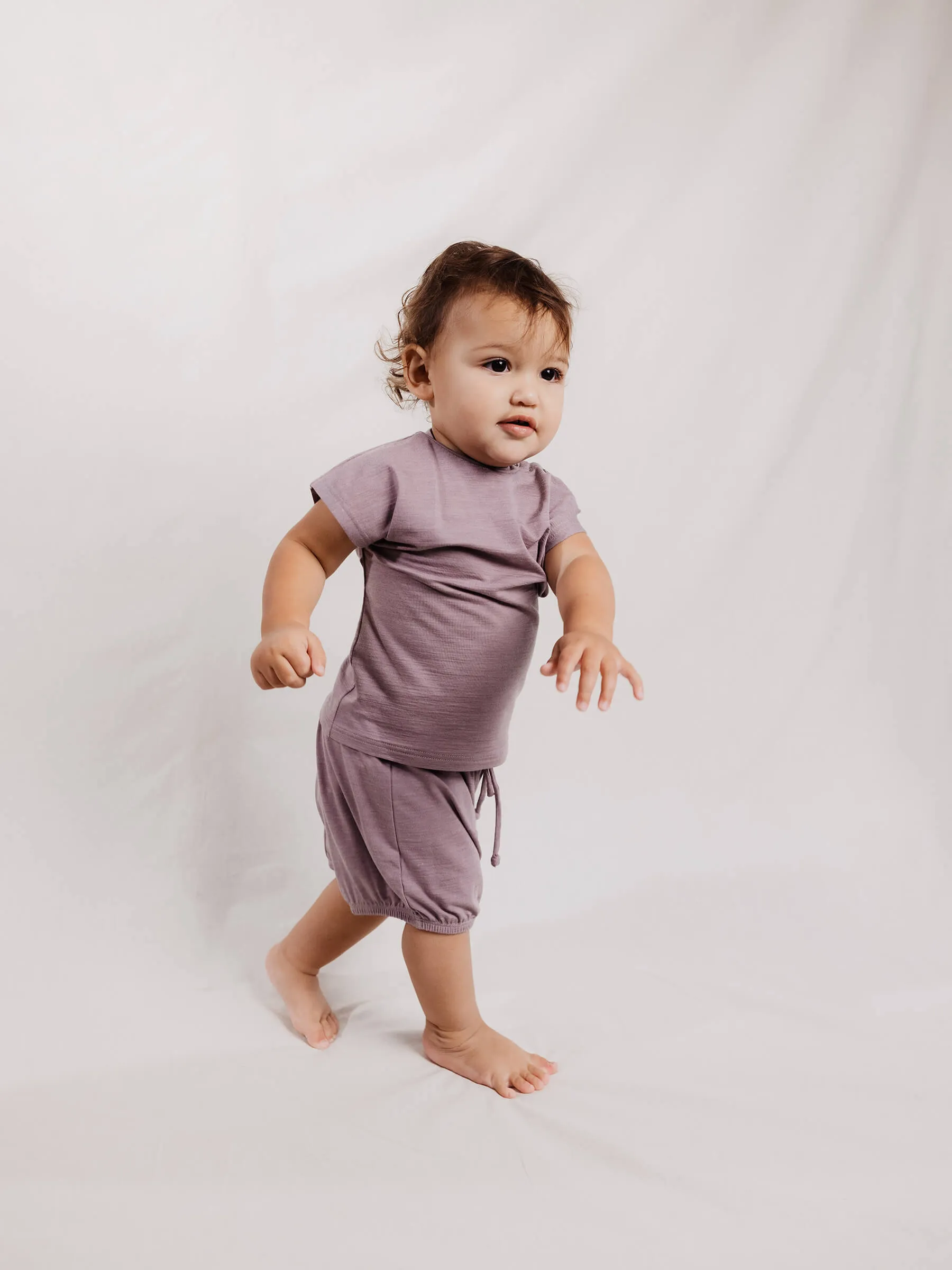 Baby Juniper Merino Shorts Mauve