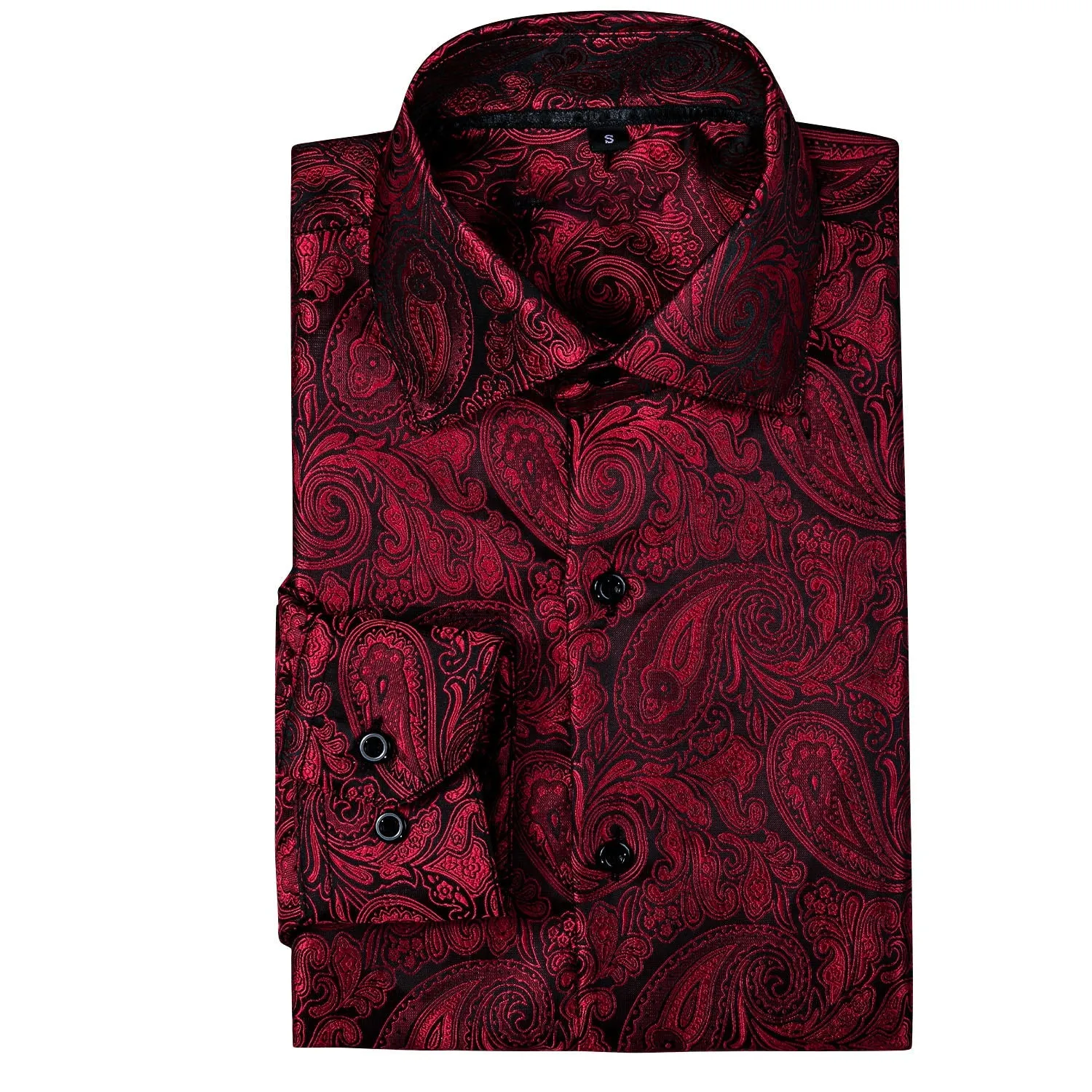 Black and Red Paisley Dress Shirt