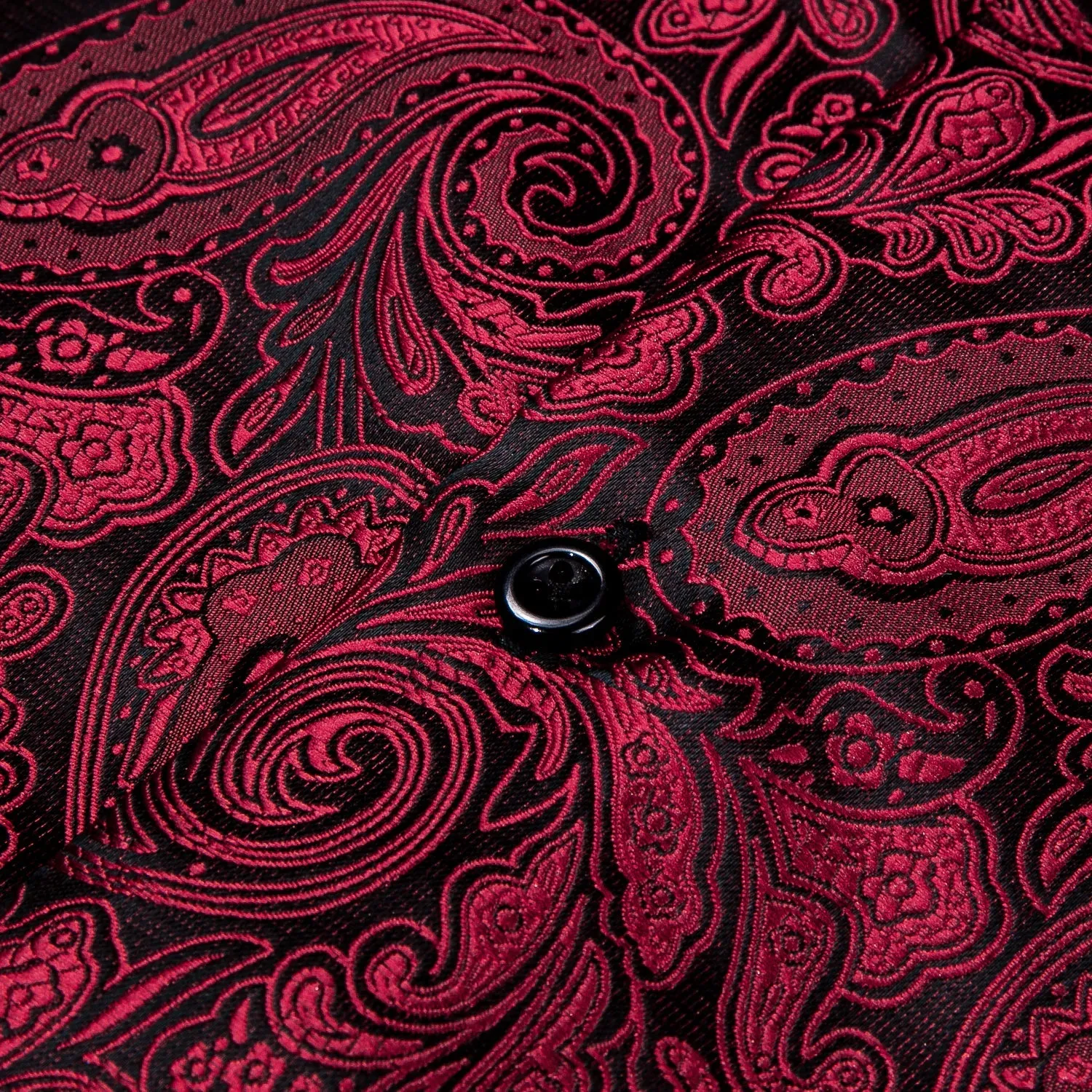 Black and Red Paisley Dress Shirt