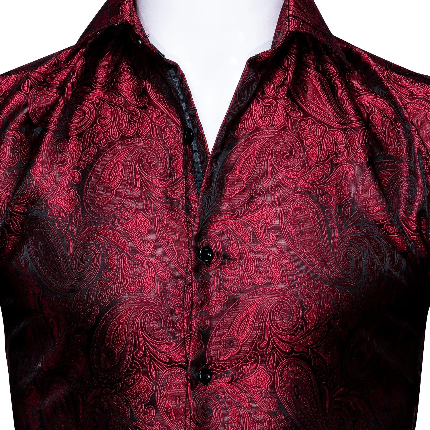 Black and Red Paisley Dress Shirt