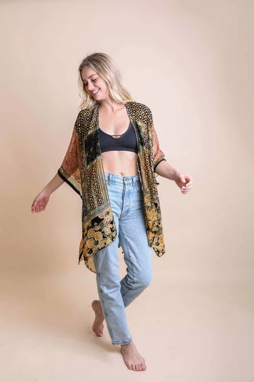 Bohemian Burnout Velvet Kimono