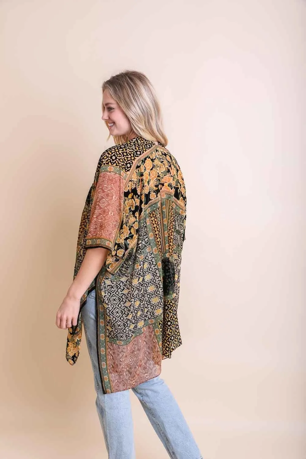 Bohemian Burnout Velvet Kimono