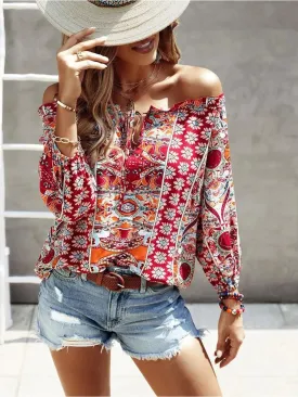 Bohemian Style Off-Shoulder Top