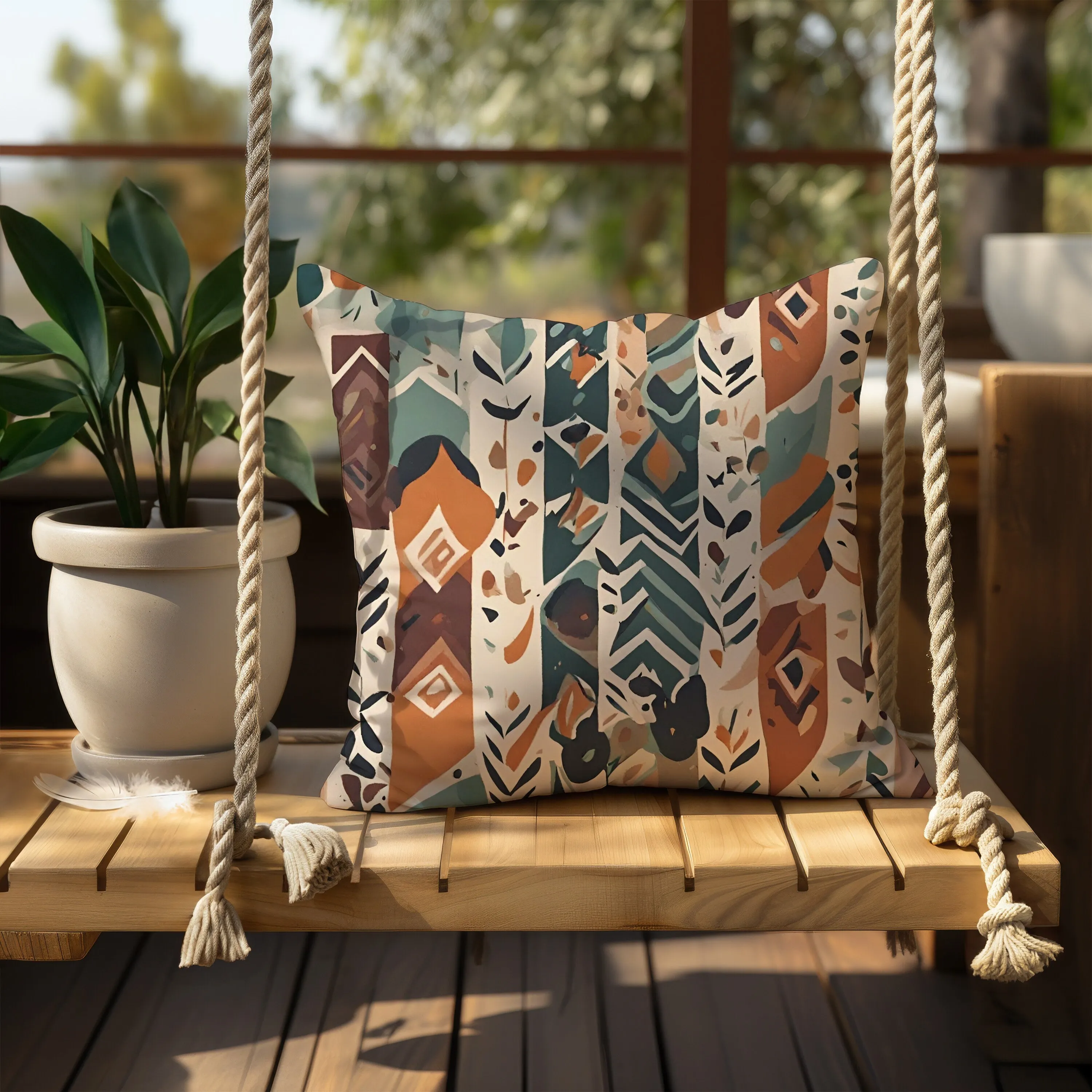 Boho Style Throw Pillow for Home Decor