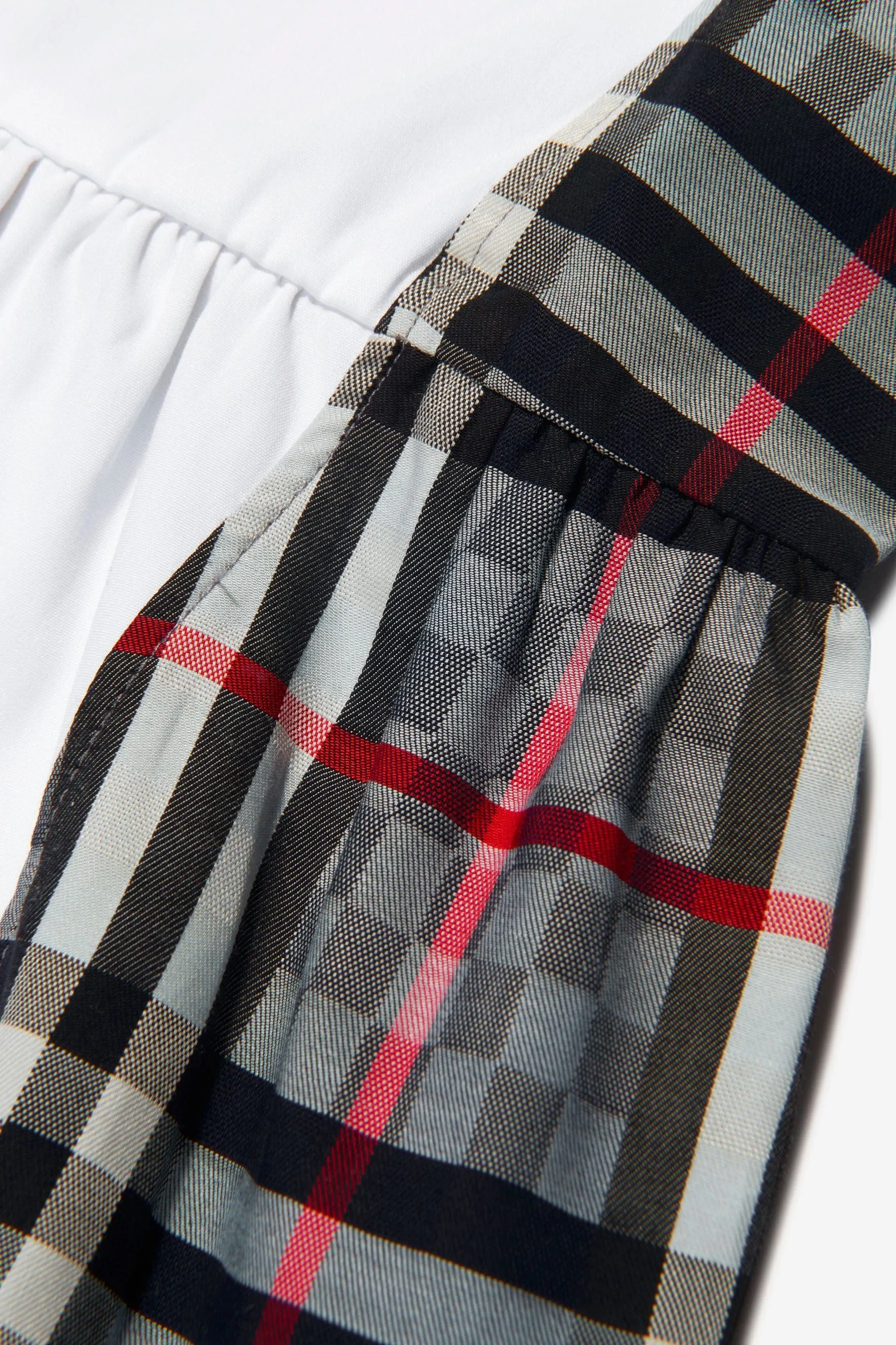 Burberry Girls Cotton Check Panel Dress