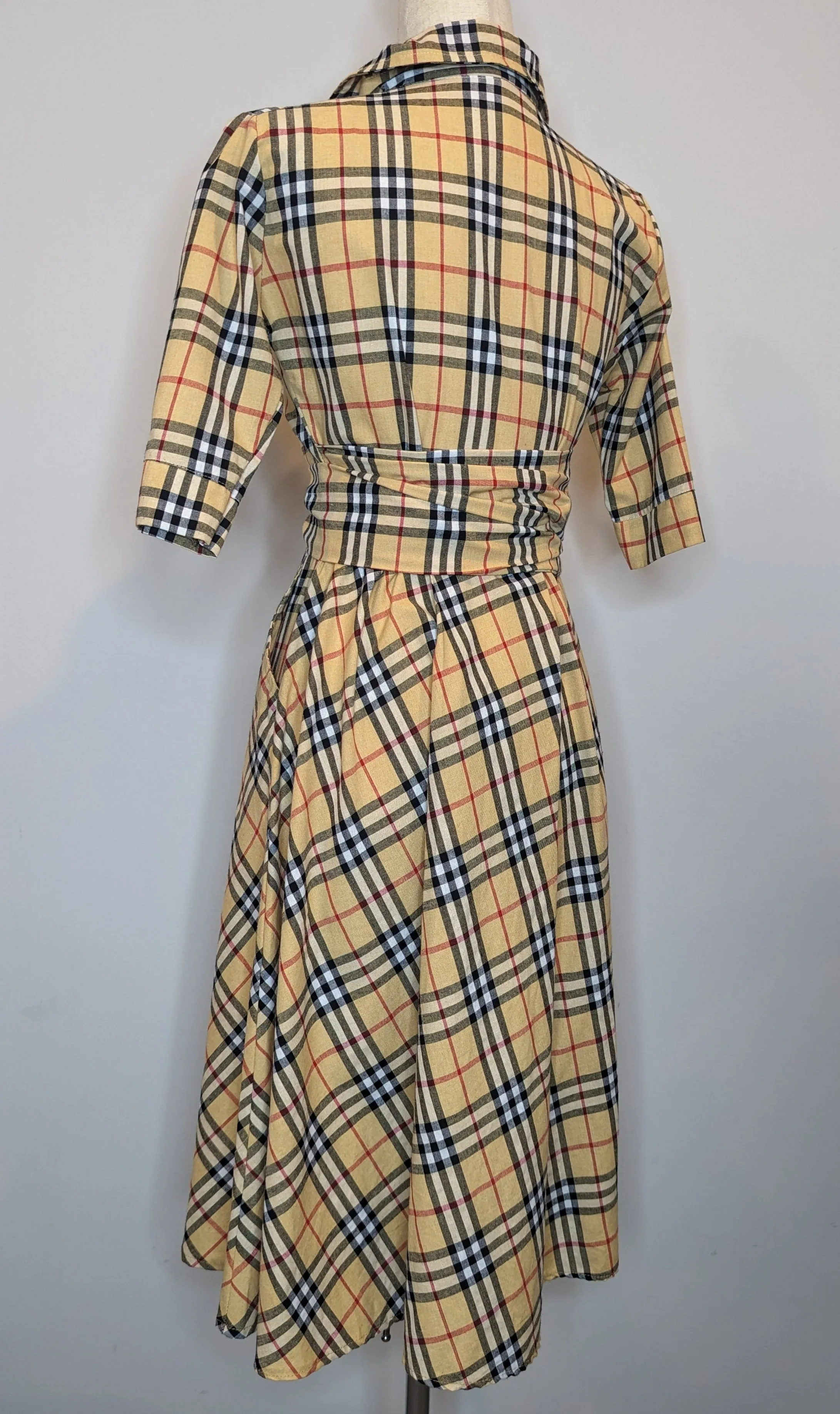 Burberry Look Check Tie Waist Shirt Dress