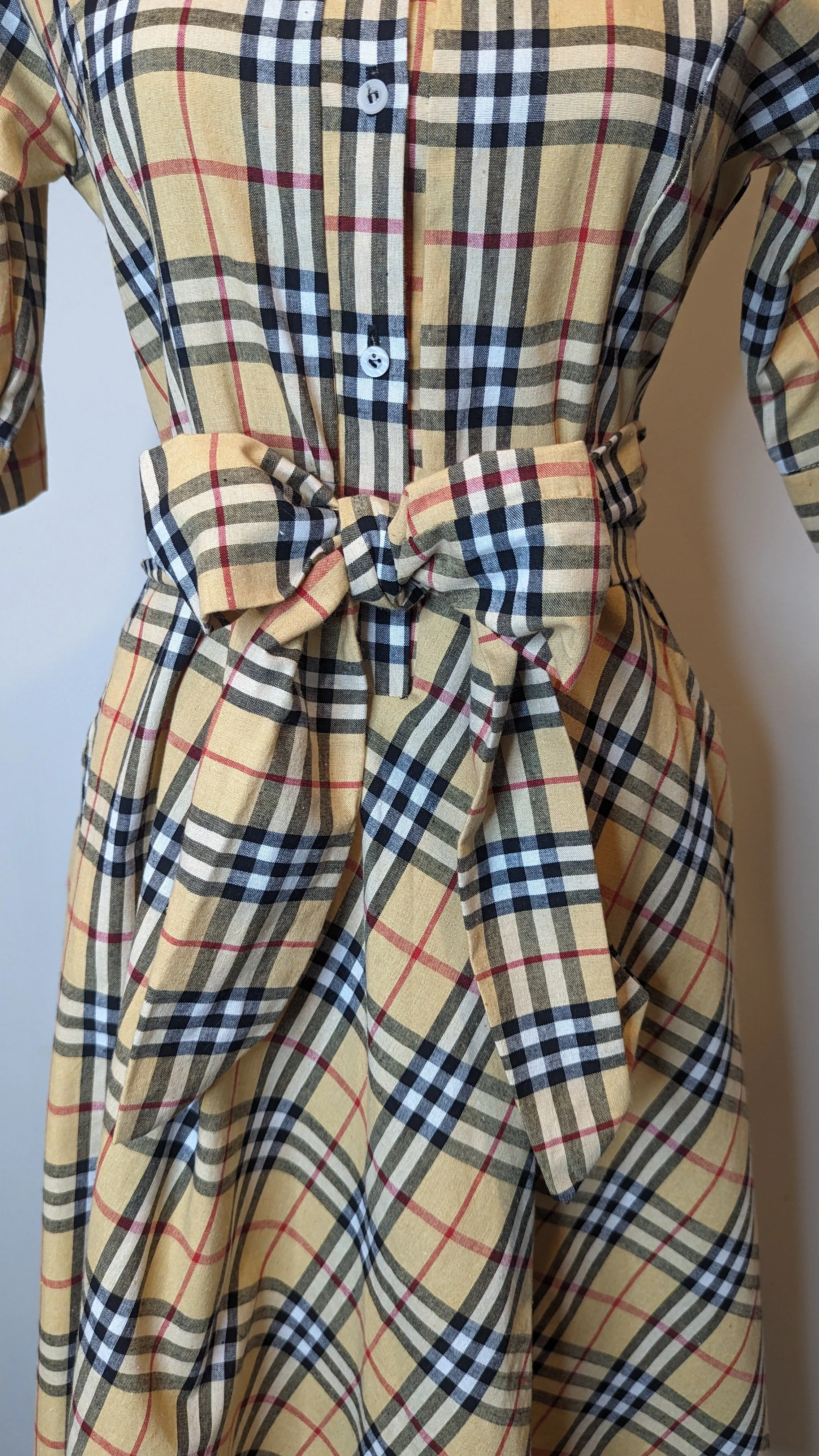 Burberry Look Check Tie Waist Shirt Dress