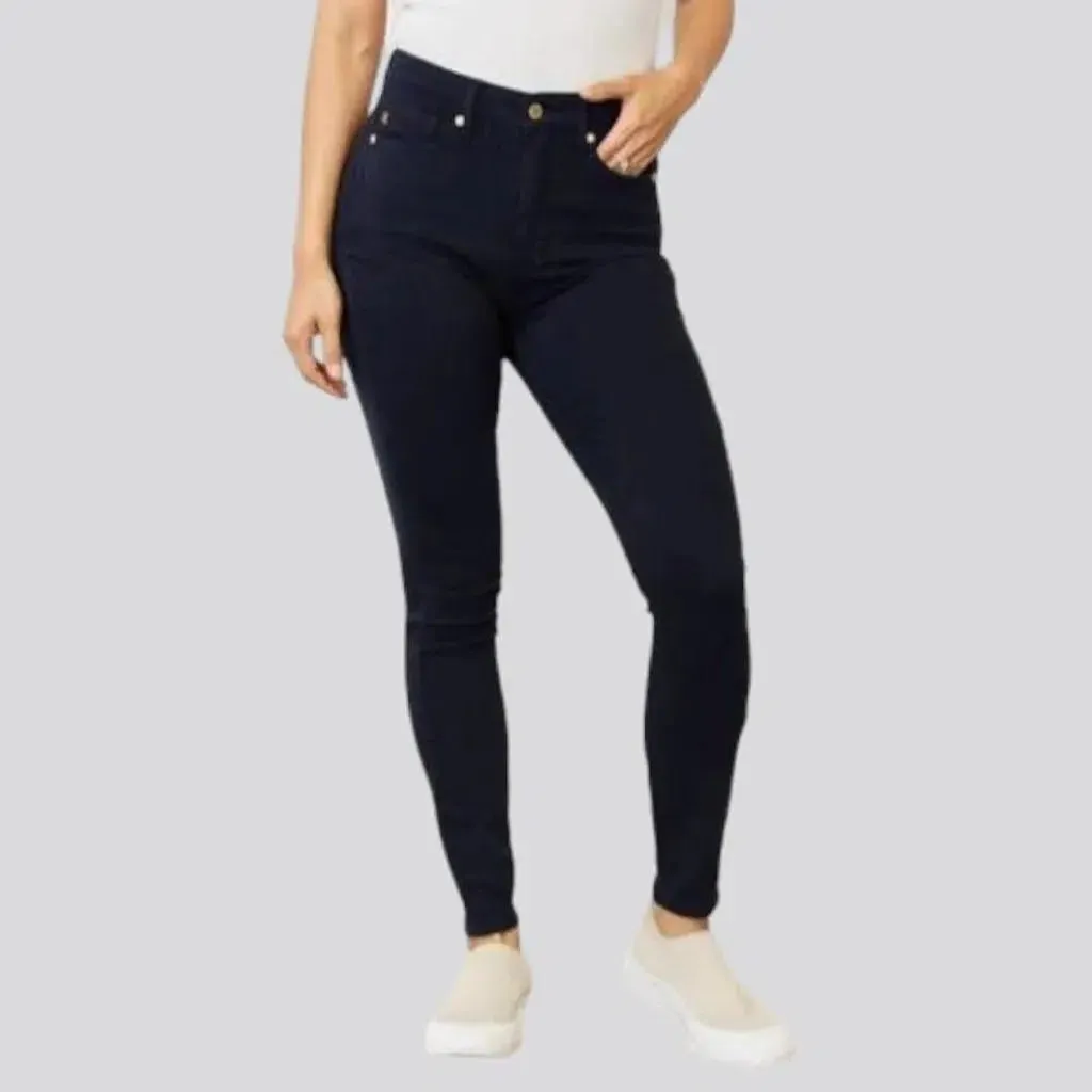 Casual women's monochrome jeans