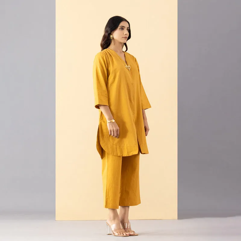 Cotton Co-Ord Set For Women | Yellow