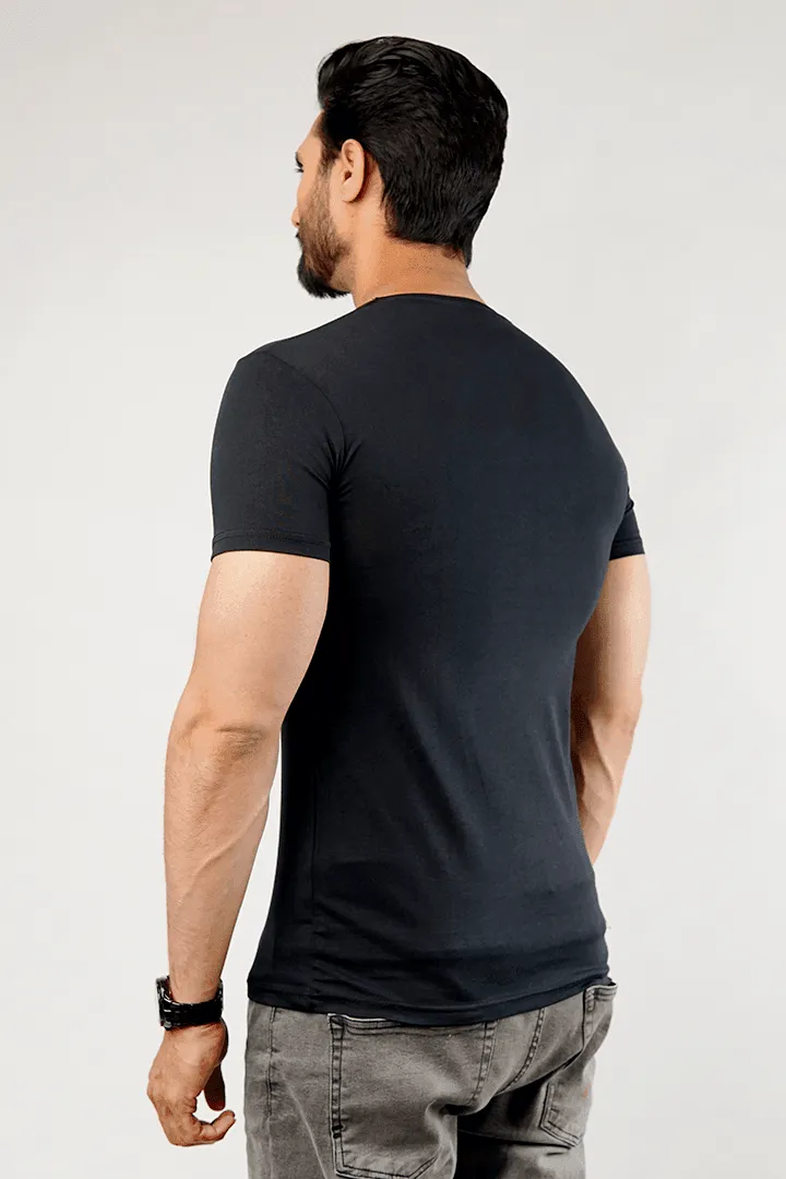 Crew Neck Undershirt - Black