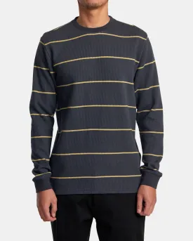 Day Shift Thermal Stripe Long Sleeve - Garage Blue