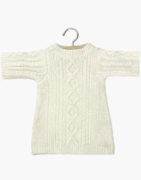 Doll Clothing: Gaby dress in ecru cable knit