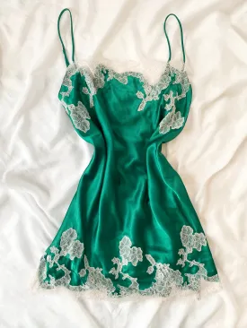 Emerald Green Victoria's Secret Satin Slip Dress (XL)