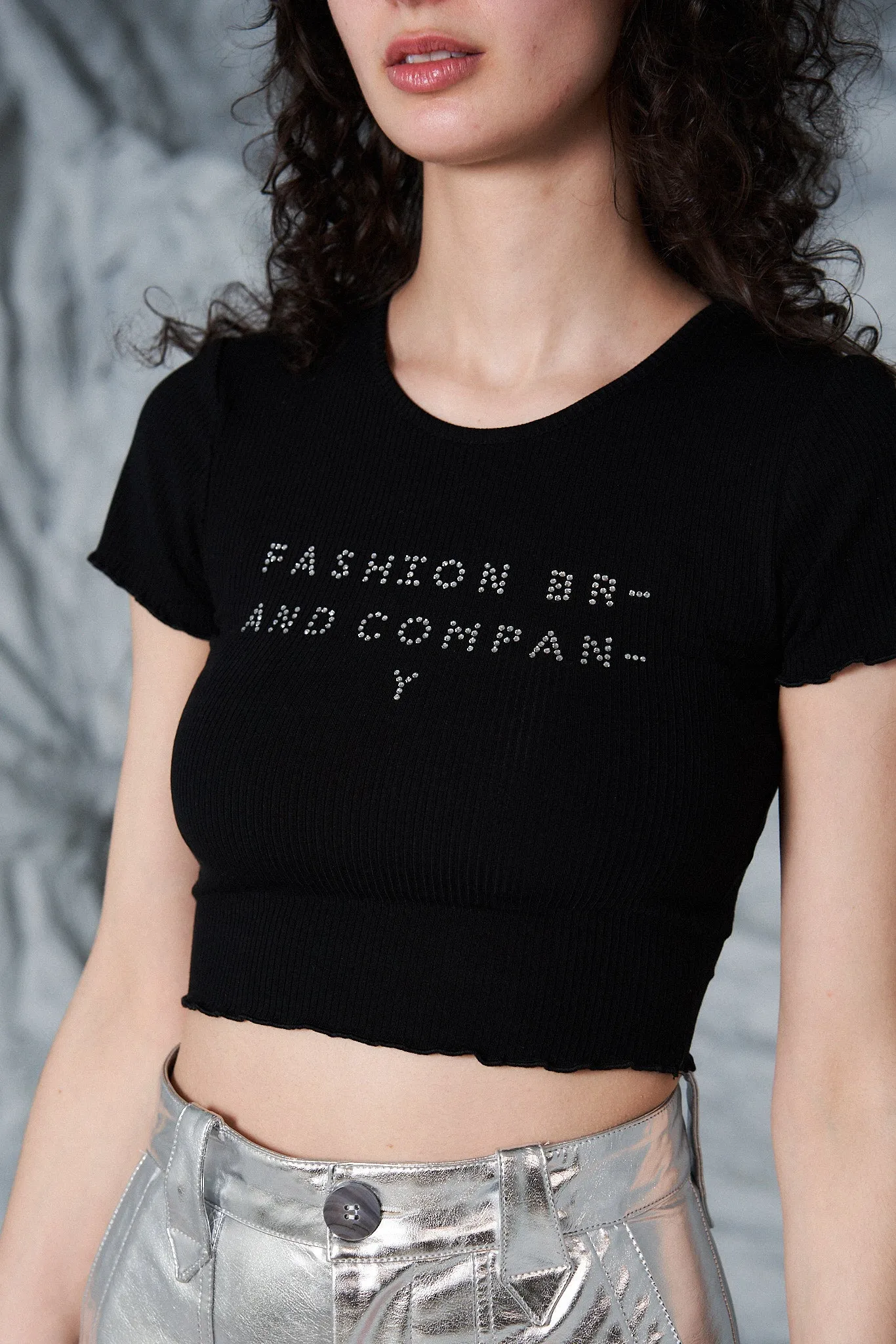 FBC Lettuce Hem Tencel Crop Tee