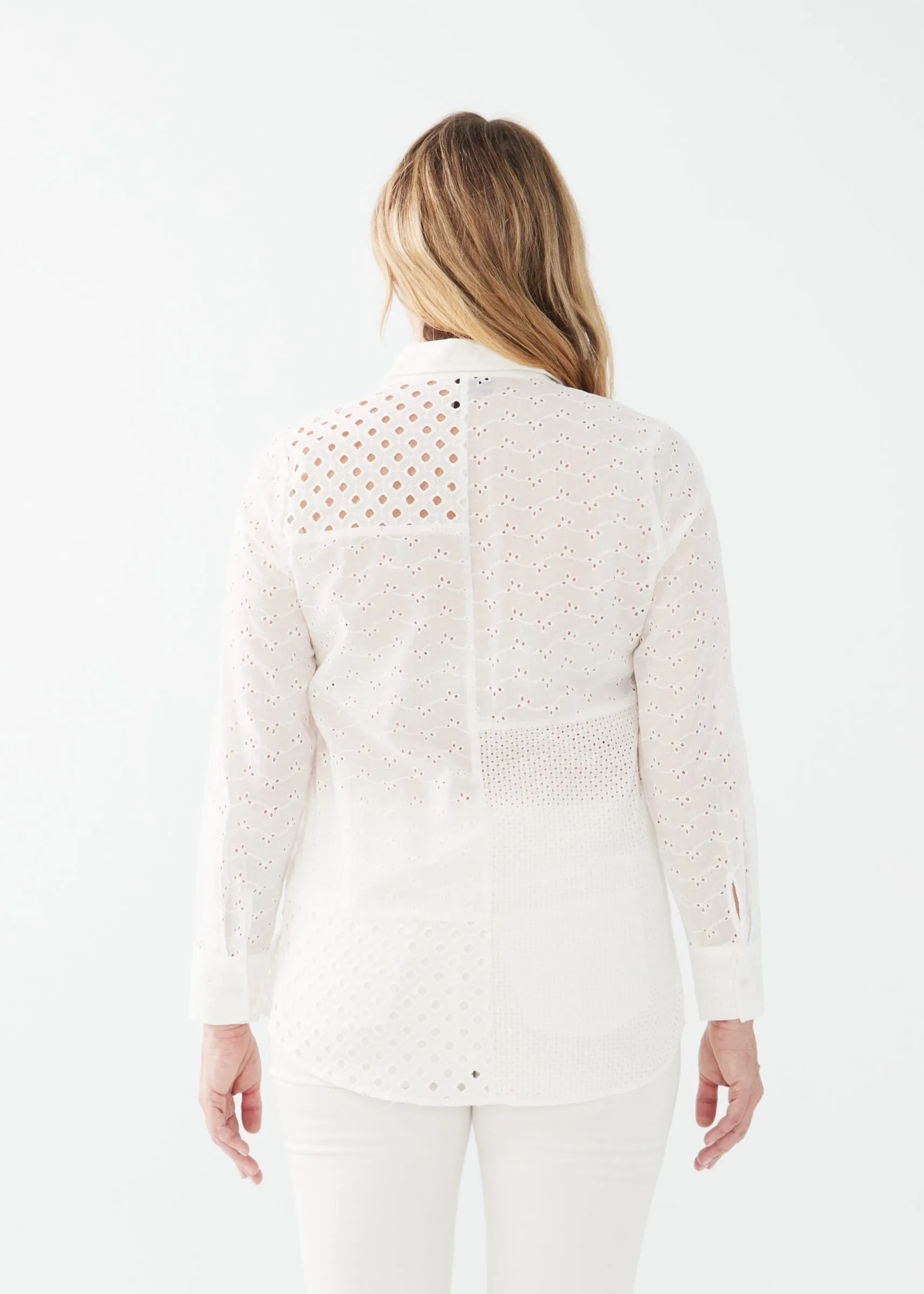 FDJ- Patchwork Eyelet White Tunic