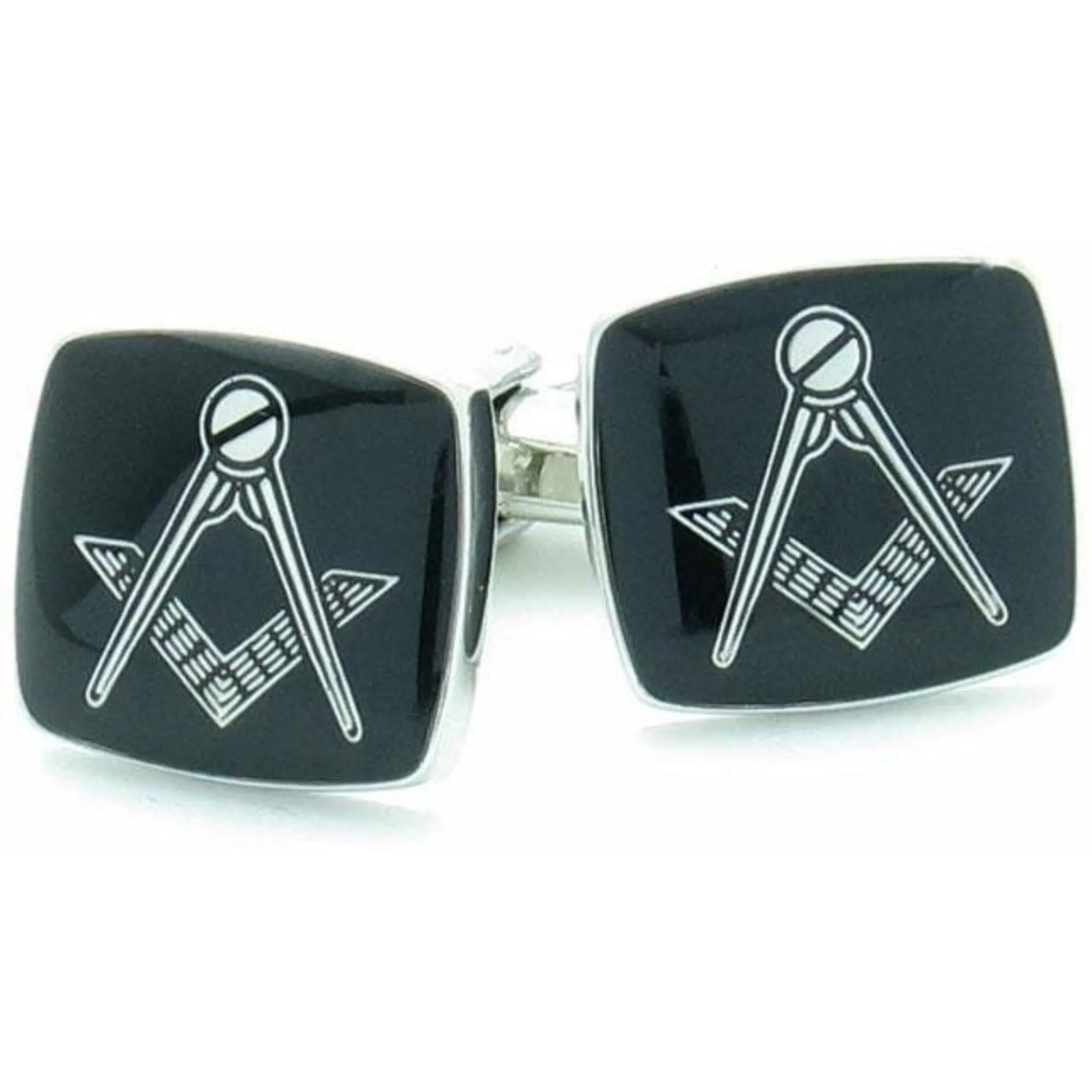 Freemason Masonic Black/Silver Cufflinks