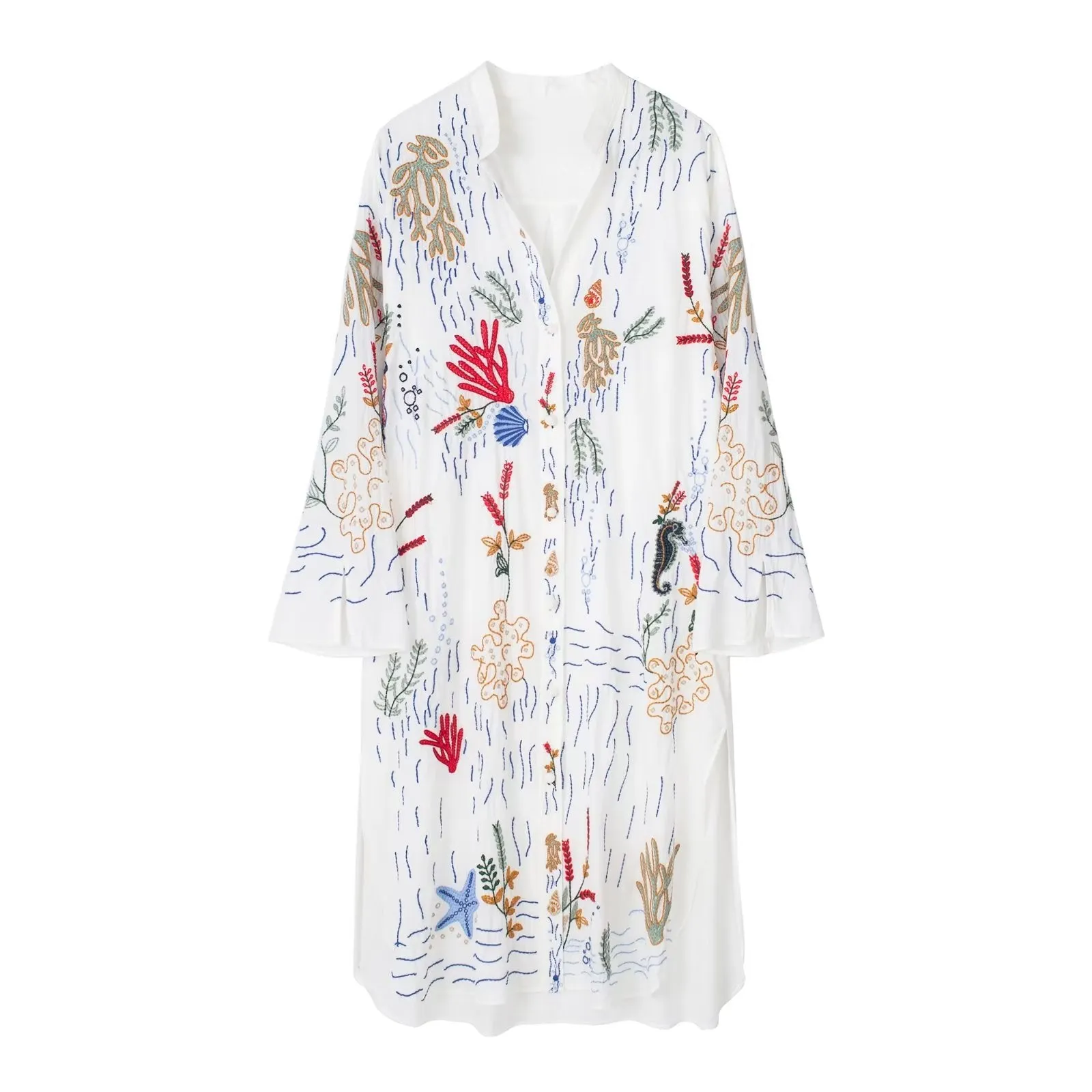 Freyja Bohemian Embroidery Shirt Dress