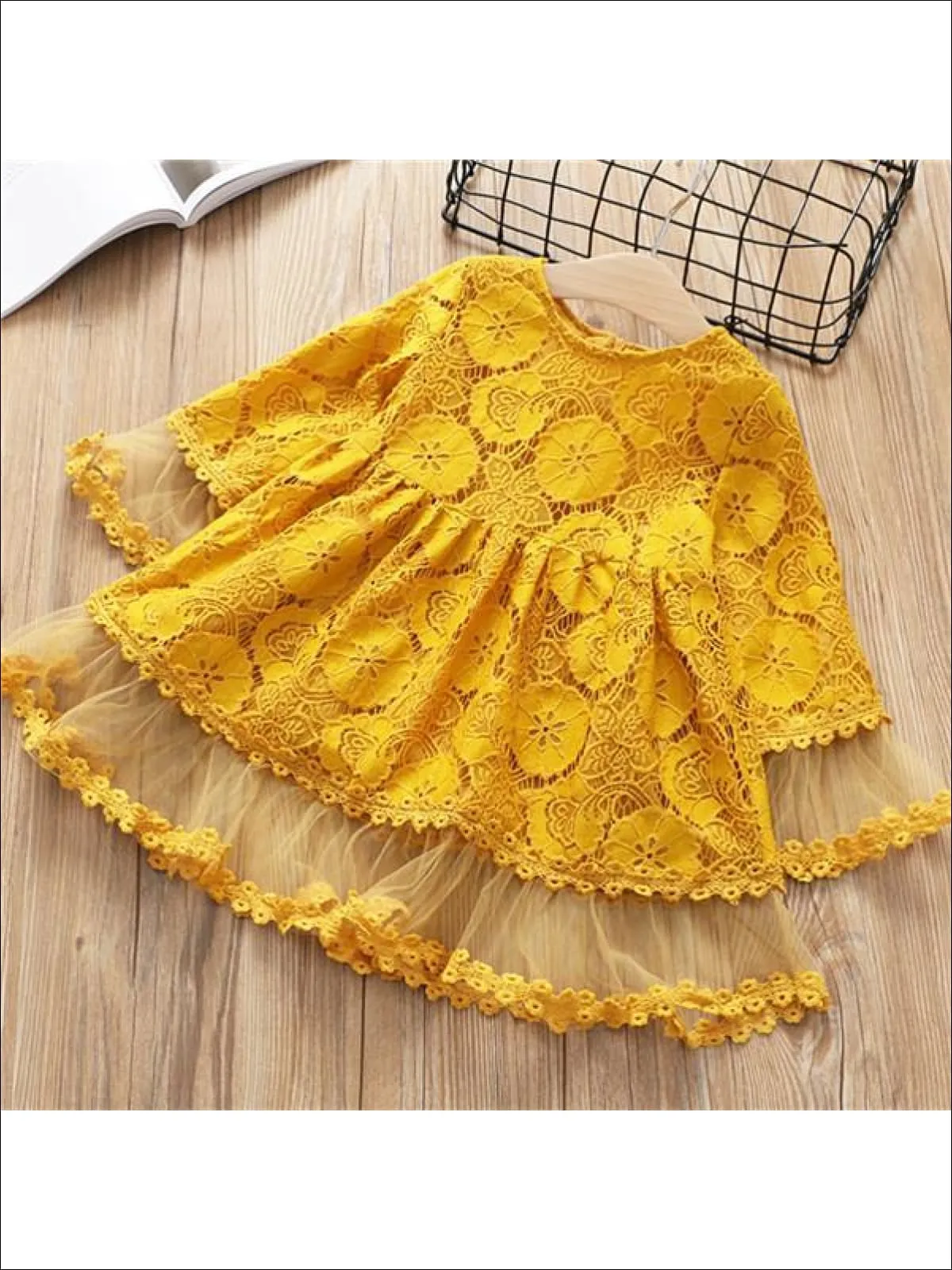 Girls Lacey Bohemian Bell Sleeve Dress