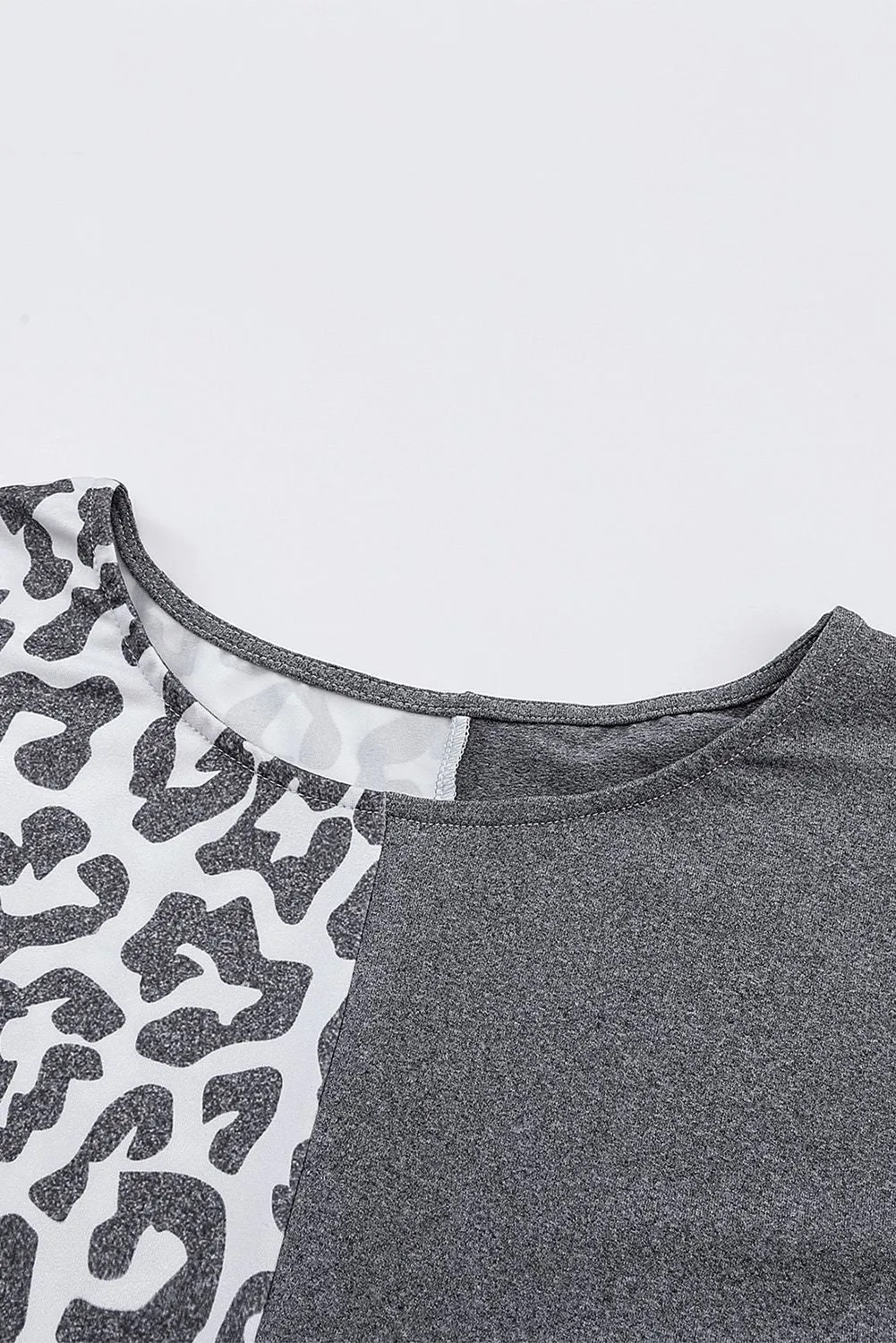 Gray Leopard T-shirt Dress