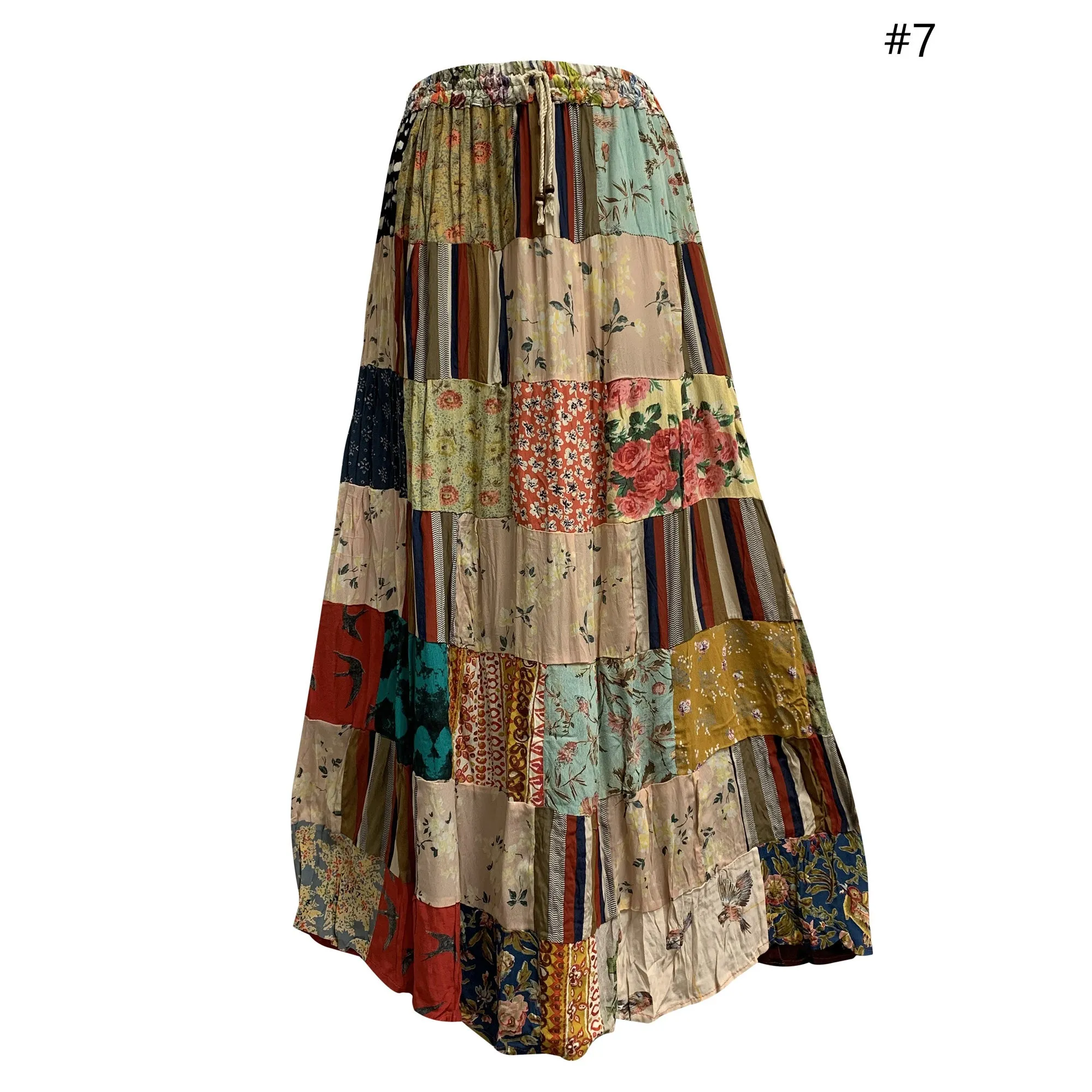 Handmade Boho Patchwork Ethnic Vintage Long Skirt PIHU