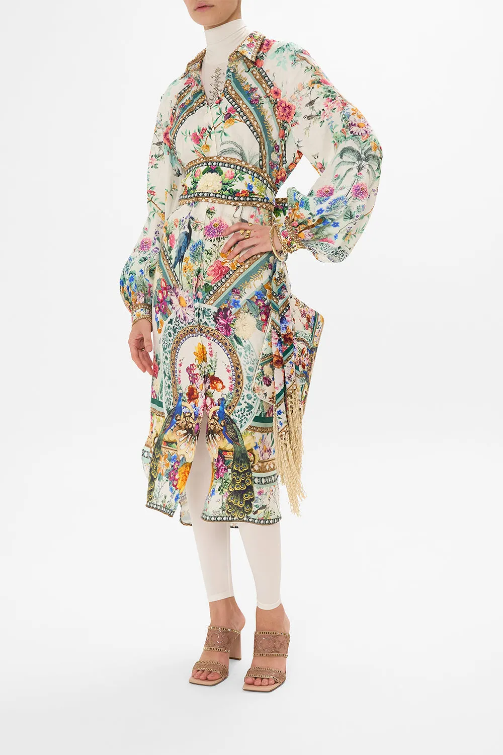 HIGH LOW MIDI SHIRT DRESS PLUMES AND PARTERRES