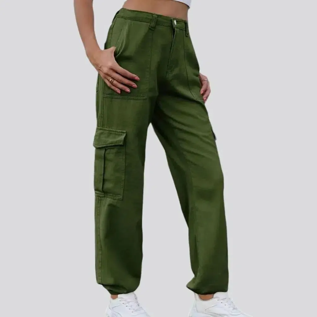 High-waist denim pants
 for women