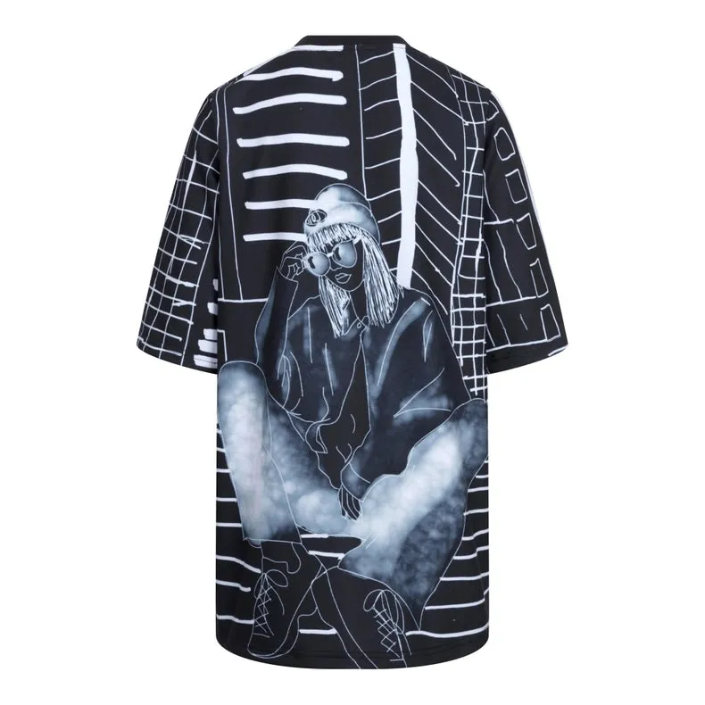 Hoj AW22 Illustrated Sketch T-Shirt Dress