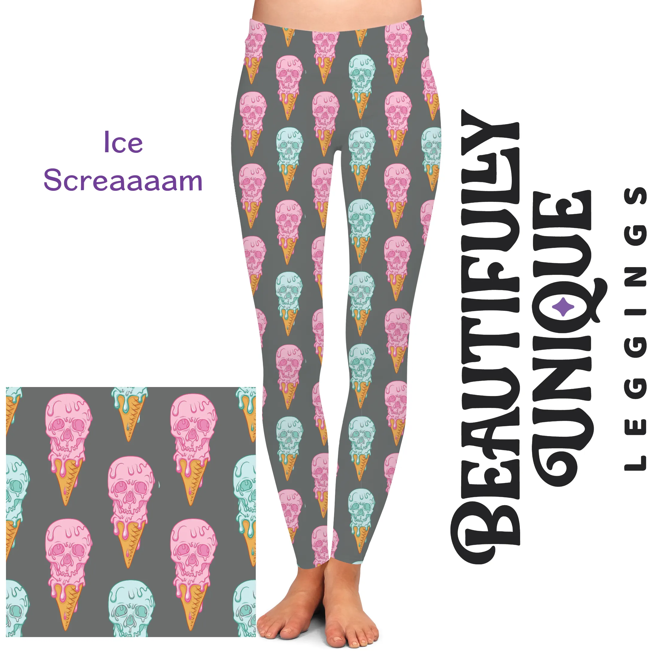 Ice Screaaaam Full-Length OR Capri (Exclusive) - High-quality Handcrafted Vibrant Leggings