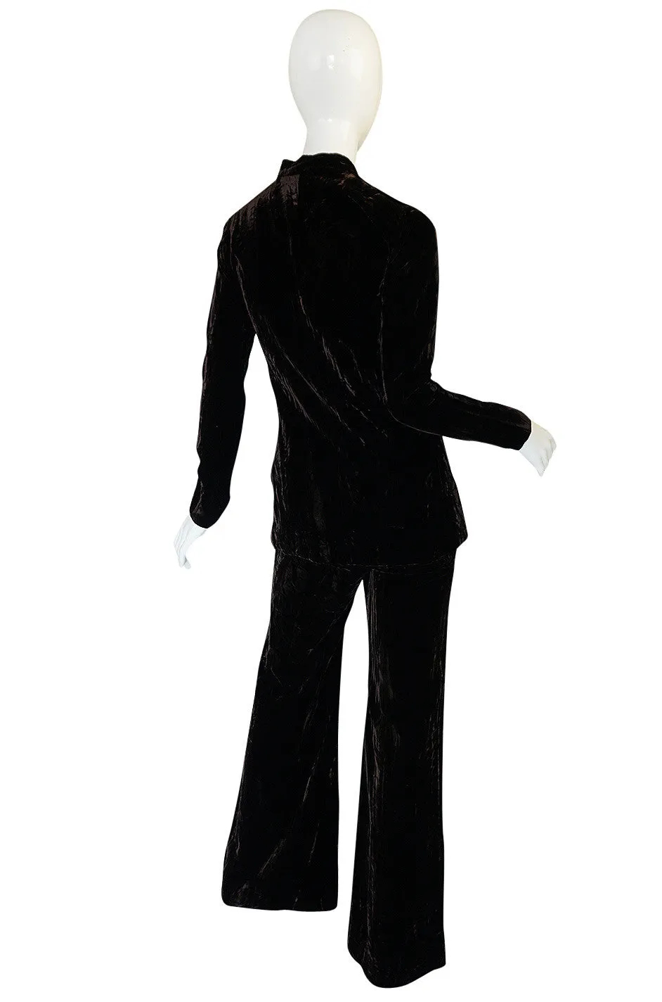 Important 1968-69 Yves Saint Laurent Chocolate Velvet Safari Suit