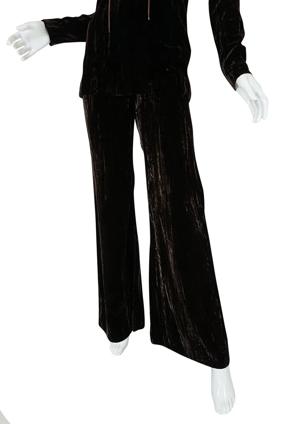 Important 1968-69 Yves Saint Laurent Chocolate Velvet Safari Suit