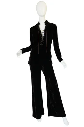 Important 1968-69 Yves Saint Laurent Chocolate Velvet Safari Suit