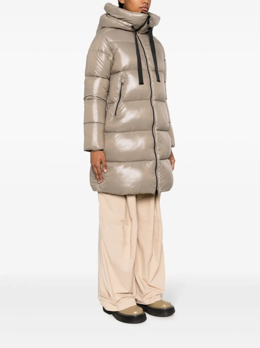 Isabel hooded quilted puffer coat