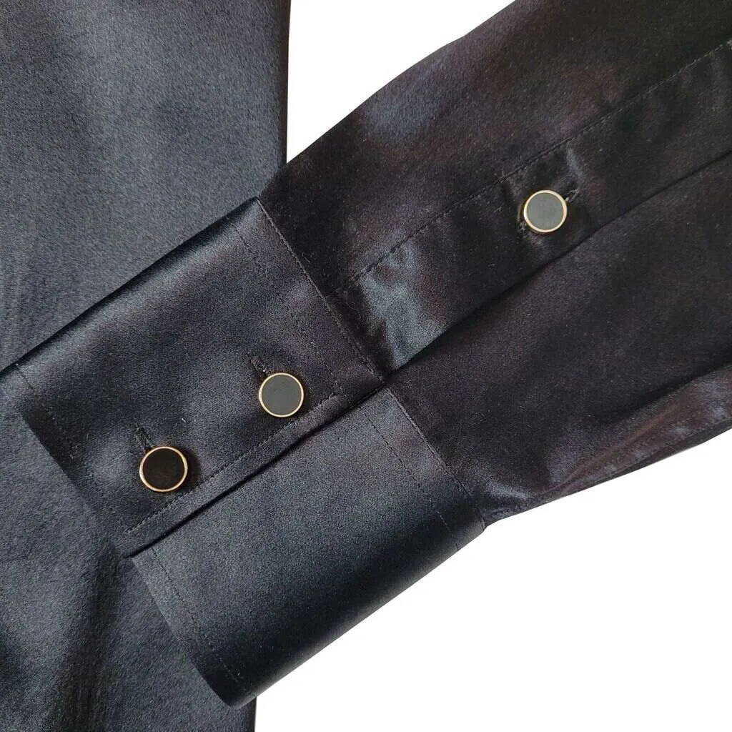 Men's Black Silk Shirt