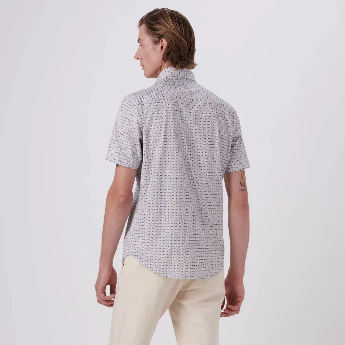 Men's Bugatchi | Miles Geometric Print  OoohCotton® | Aloe