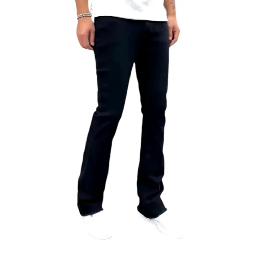 Mid rise sanded men's jeans