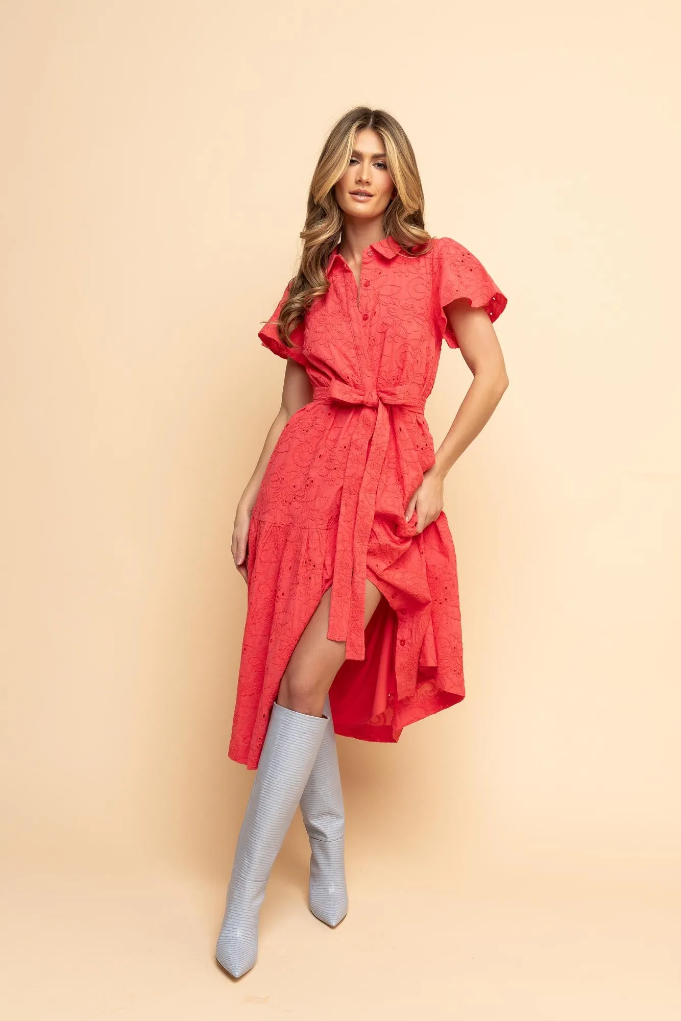 Midi Shirt Dress - Paradise Pink