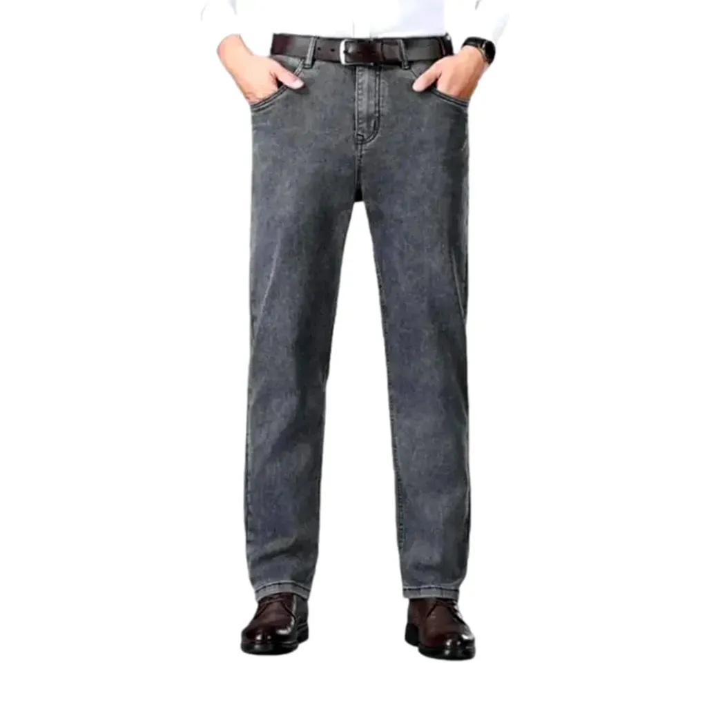 Monochrome straight fit high rise men's jeans