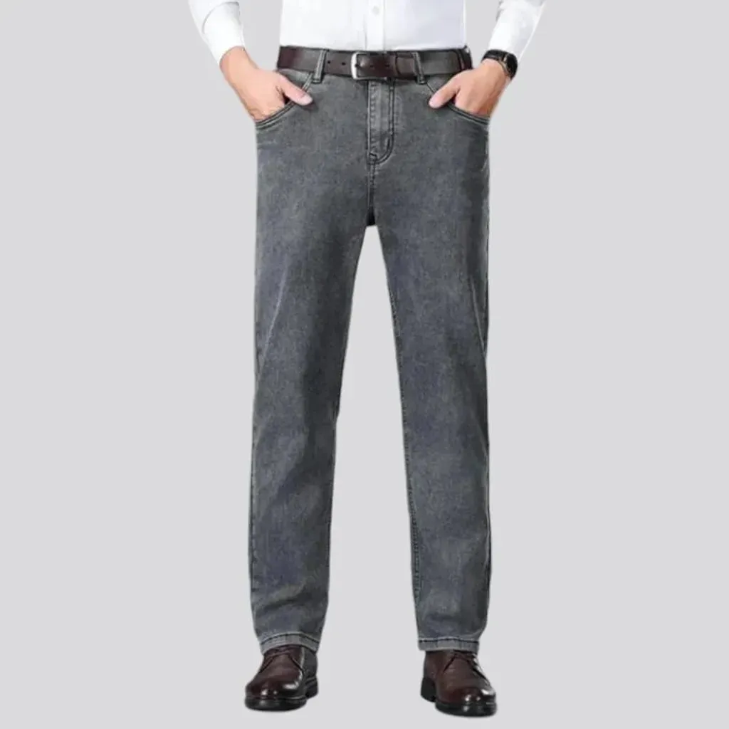 Monochrome straight fit high rise men's jeans