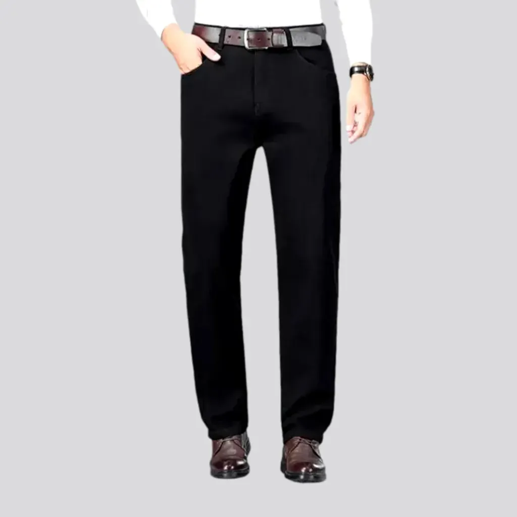 Monochrome straight fit high rise men's jeans