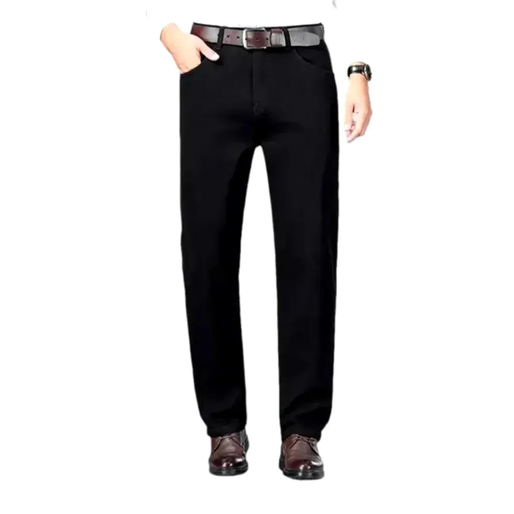 Monochrome straight fit high rise men's jeans