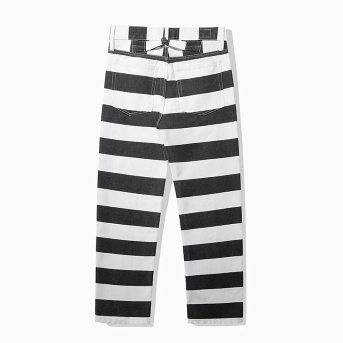 Monochrome Striped Canvas Trousers