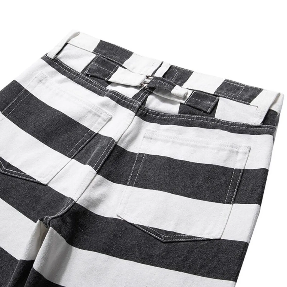 Monochrome Striped Canvas Trousers