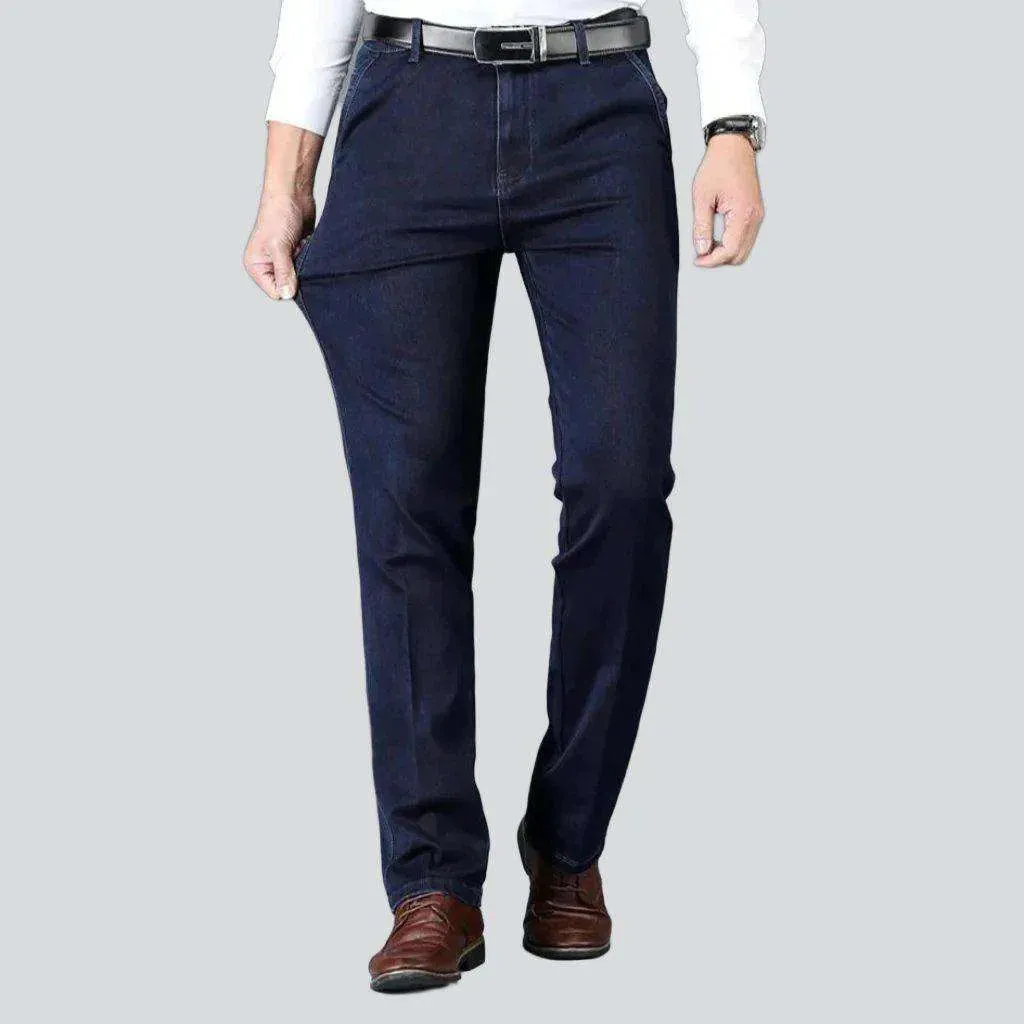 Navy business casual denim pants