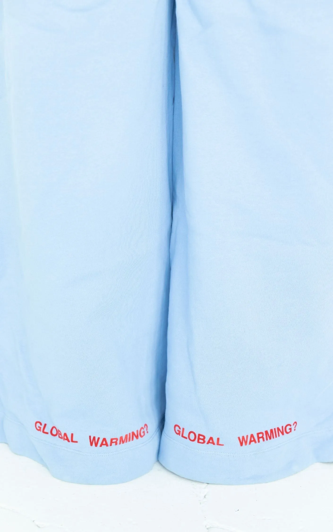 OFF-WHITE Logo Blue Wide Leg High Rise Pants